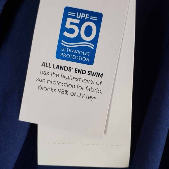 Lands End Swim Shorts Women's Plus Size 2X Navy Blue Lined Pull On UPF 50 New - Picture 8 of 9